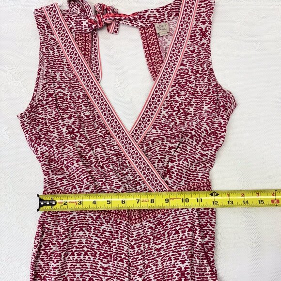 LOFT beach Women's Backless Romper Red Wine Vacation Style with Pockets - Picture 10 of 15